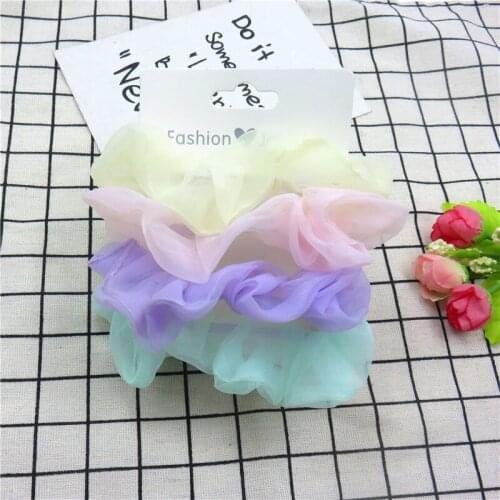 1PCS Solids Gauze Women Girls Elastic Hair Rubber Bands Accessories Gum For Women Tie Hair Ring Rope Ponytail Holder Headdress