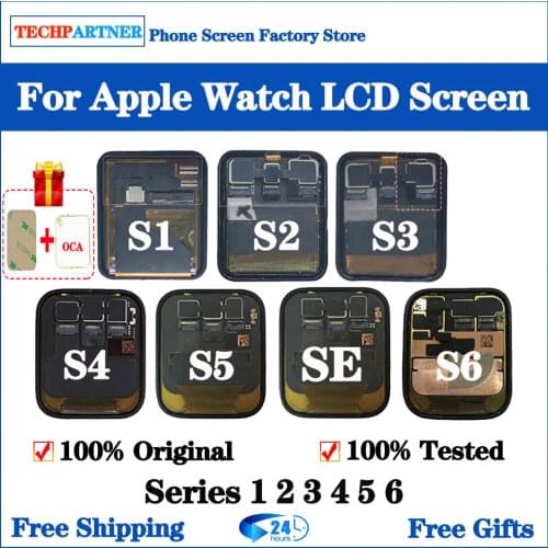100% OEM Screen For Apple Watch Series 3 2 1 LCD Touch Screen OLED Display Digitizer Assembly Replacement iWatch 6 SE 38mm 42mm