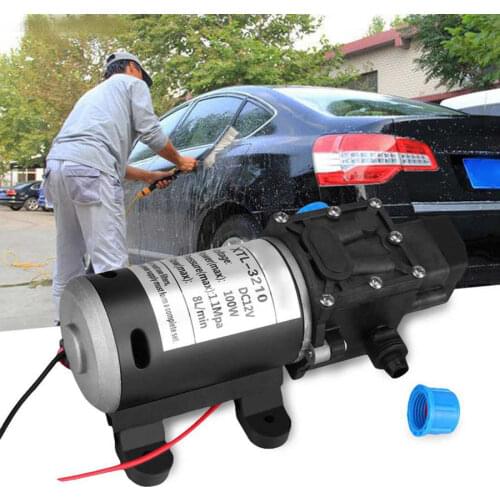 12V 100W Water Pump 8L/Min 160Psi High Pressure Diaphragm Self Priming Water Pump Car Wash Water Pump