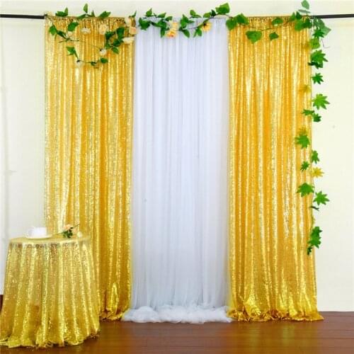 2PCS Backdrop Curtain Photography Live Adult Anniversary Halloween Birthday Party Decoration Sequin Backdrop Curtains