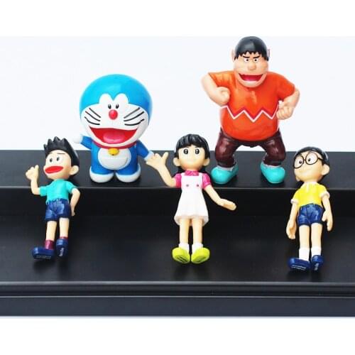 5pcs/set Anime Cartoon Cute Doraemon PVC Action Figure Collectible Model Toy Doll Kids Gift 6cm