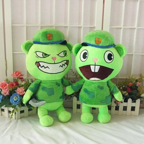 Anime Happy Tree Friends Cosplay Plush Toys HTF Flippy Fliqpy Bear Figure Doll Filling Soft Pillow 40cm Gifts For Child