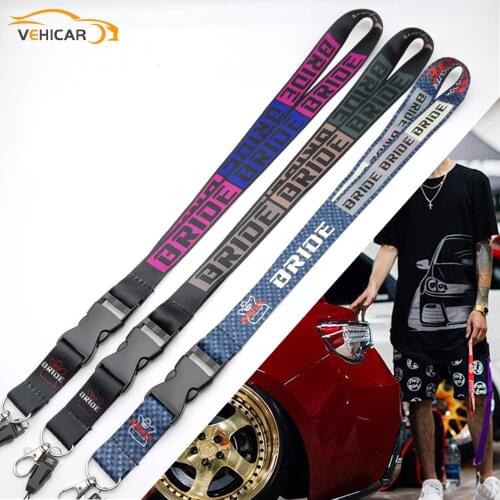 VEHICAR Car Logo Lanyard Neck Straps For Keys Mobile Phone USB Flash Drives Keychains ID Badges Card BRIDE Logo Auto Lanyards