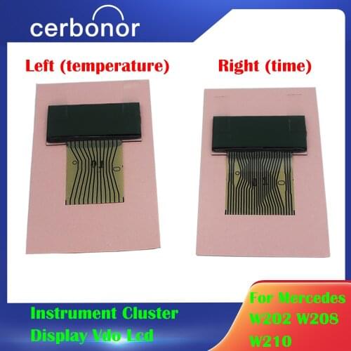 Car screen Instrument Cluster display Vdo Lcd Left(Temperature)+Right(Time) For Mercedes W202 W208 W210 Pixel Ribbon Repair