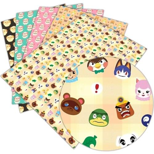 30 cm x 136 cm Cartoon Printed Faux Synthetic Leather hair bow diy decoration crafts L100 L101