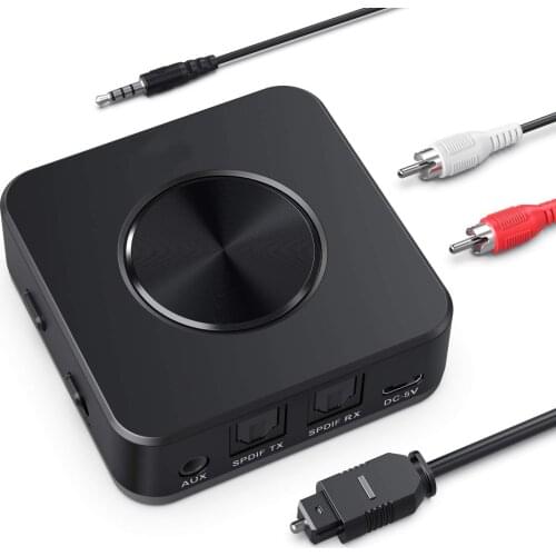 Bluetooth 5.0 Aptx HD LL Low Latency RCA SPDIF Optical Toslink Aux 3.5mm Transmitter Receiver Wireless Audio Music TV Adapter