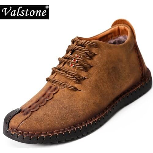 Valstone Spring Winter boots for Men Vintage Leather sneakers size 48 Retro Ankle boots Mid-Top handmade shoes Zapatos de hombre