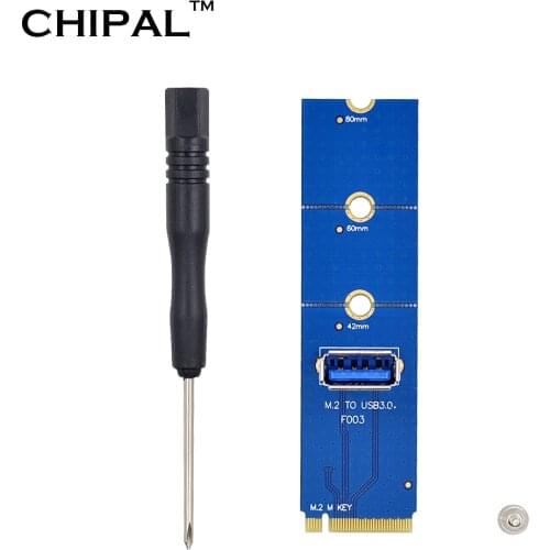CHIPAL 50pcs/lot NGFF M.2 to USB 3.0 Transfer Card M2 to USB3.0 Adapter for PCI-E Riser Card For PCI Express 1X to 16X Converter