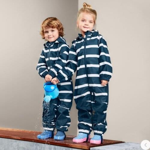 Childrens outdoor jumpsuits, girls spring and autumn thin jumpsuits, windproof and splash-proof