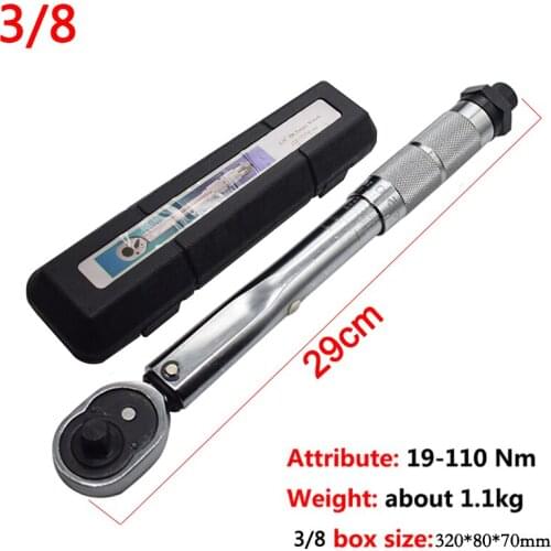 Torque Wrench Car Repair 3/8 Square Drive 19-110NM Two-Way Precise Ratchet Wrench Repair Spanner Key Hand Tools