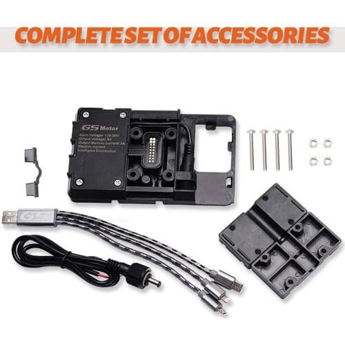 For BMW R1200GS Mobile Phone Navigation Bracket ADV F700 800GS CRF1000L Africa Twin For Honda Motorcycle USB Charging 12MM Mount