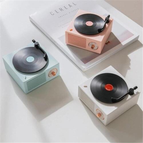 Brand New High Quality Retro Vinyl Record Bluetooth Speaker Rotating Record Player Stress Relief Wireless Support AUX TF USB