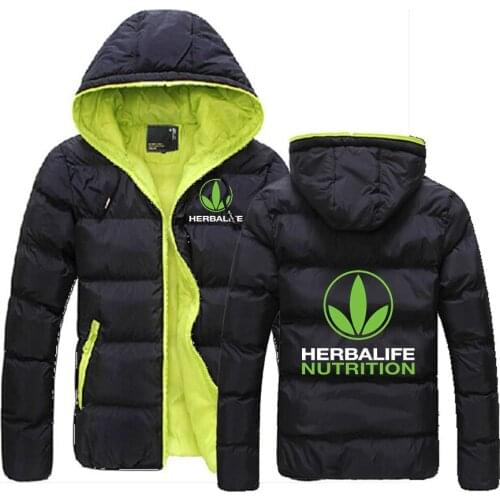 HERBALIFE NUTRITION New 2021 Down Warm Jacket Male Sportwear Zipper Coat Fashion Hoodies Casual High street Coats