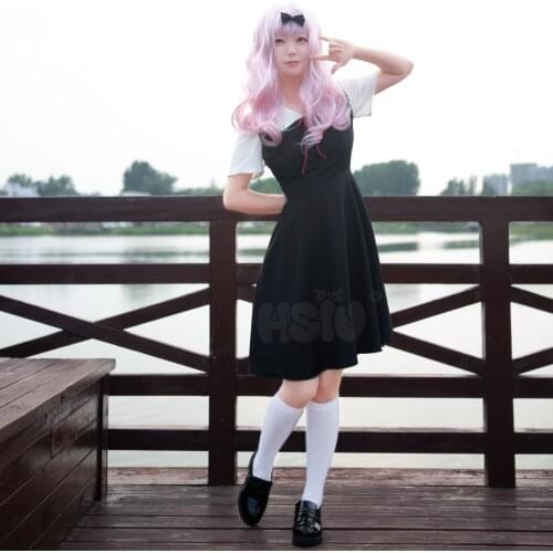 HSIU Kaguya sama Love is War Cosplay Fujiwara Chika clothing Japanese school uniform skirt