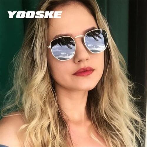 YOOSKE Brand Classic Women Sunglasses Luxury Brand Designer Vintage Polygon Sun Glasses for Men Small Round Eyewear