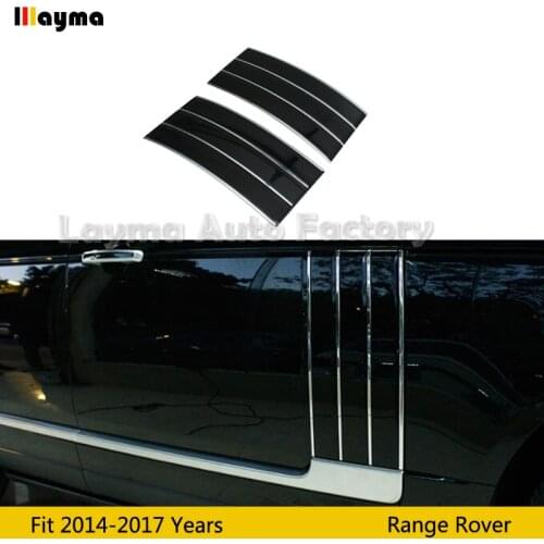 Side Fender Door Air Vents Kit Trim Gloss black Chrome line For Land Rover Range Rover Vogue 2014-2017 years car front fender