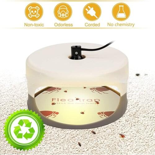Flea Trap Pet Household Bug Flea Killer Odorless Cleaner For Carpet Bed Cloth Lamp Pesticidefree USB Electric Sticky Trap
