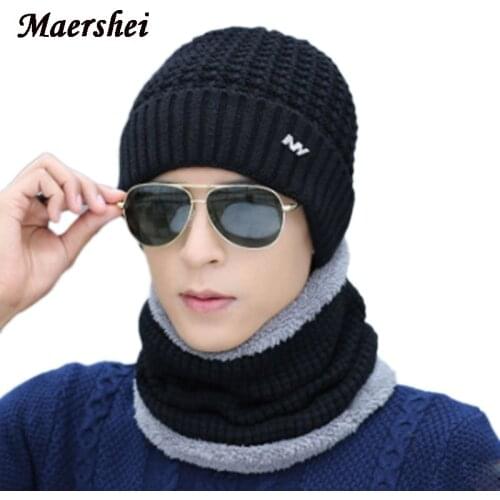 MAERSHEI Winter Hat For Women Mens Skullies Beanies Warm Fleece Knitted Hat Scarf Cap Dad Caps