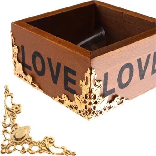 30 Pcs Metal Corner Brackets Gold Bronze Color 40mm Corner Brackets for Photo Frame Furniture Protector Decorative