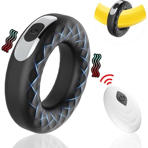 New Male Masturbator Penis Rings Delay Ejaculation 10 Speeds Vibrating Cock Ring Penile Erection Adult Sex Toys for Men Sex Shop