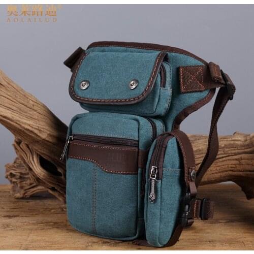 New fashion men waist pack quality canvas Waterproof design casual waist bag military leg bag motorcycle thigh pocket