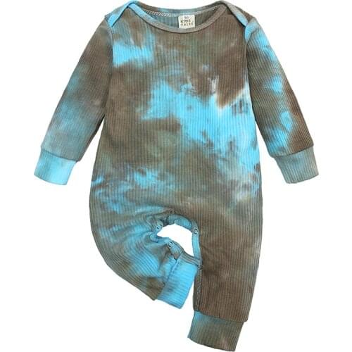 2020 New Tie-dye Baby Toddler One-piece Autumn Infant Long-sleeved Romper Newborn Jumpsuit Winter Clothes
