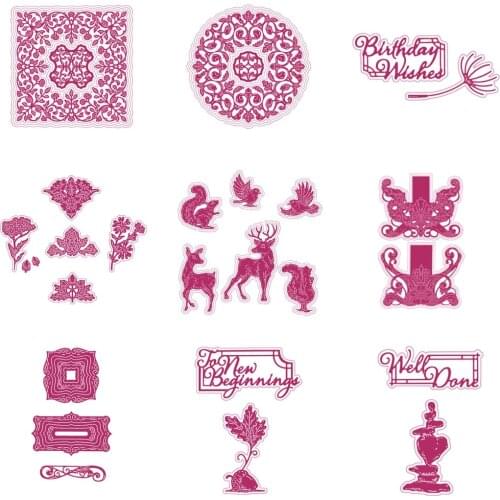 2021 NEW Christmas Animal Flower Round Party Metal Cutting Dies Scrapbook Diary Decoration Stencil Template DIY Greeting Card