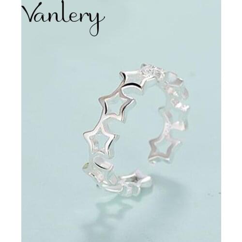 New Trendy Personality Punk Star Rings For Women Lady Resizable Size Rings Party Jewelry Charm Gifts 2021