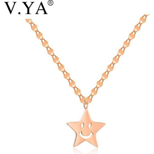 V.Ya Lovely Smile Face Star Statement Choker Necklaces Fashion Wedding Birthday Female Jewelries Necklaces & Pendants Drop Ship