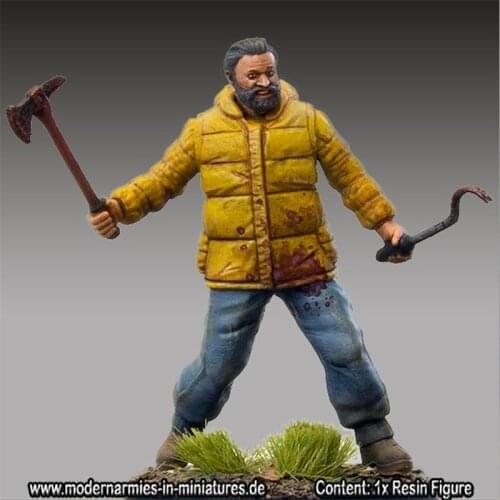 Resin Figure 1/35 Scale Model Kit Survivor With Axe GK Assembly Models Kit Resin Colorless Self-Assembled Toy NO.328