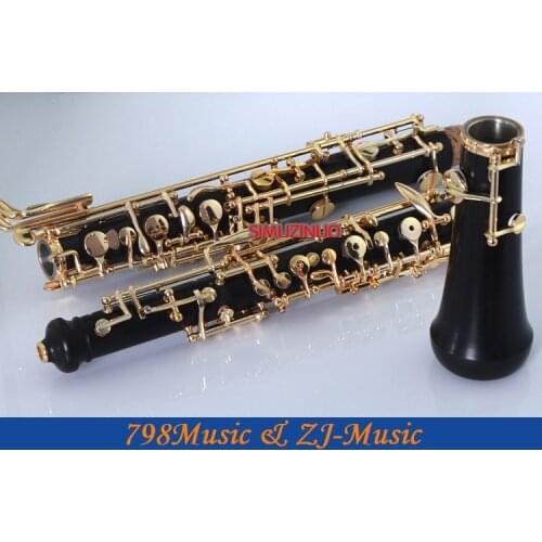 Professional Grenadilla Black Wooden Body Oboe Gold Plated C Key With Case-Semi-Automatic