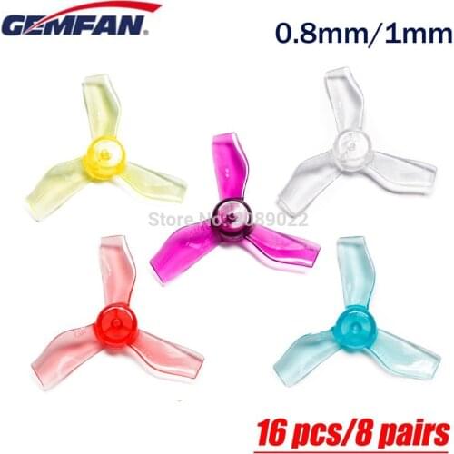 16 pcs/8 pairs GEMFAN 1219 3blade PC Propeller 31mm 0.8mm/1mm CW CCW Brushless Motor FPV Propellers for 0703-1103 FPV RC Drone