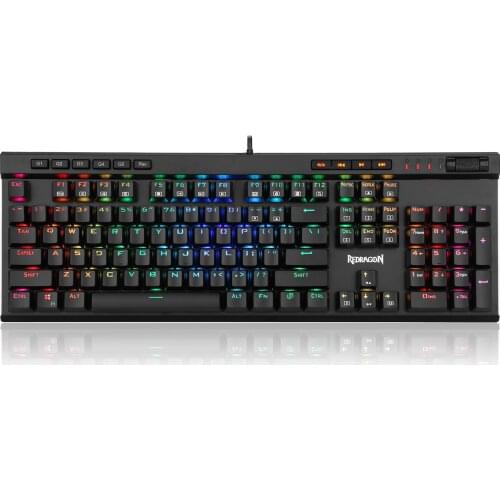 Redragon K580 VATA RGB LED Backlit Mechanical Gaming Keyboard with Macro Keys Dedicated Media Controls For Game Laptop PC