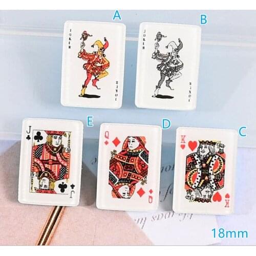 Poker Cabochons Embellishment Button 20pcs Flatback Resin Decoration Crafts Cabochon for boys Diy Accessories