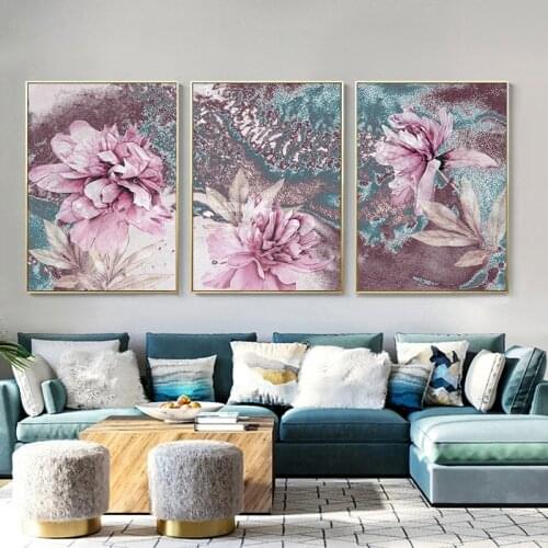 Scandinavian Fashion Poster Abstract Flower Nordic Style Wall Canvas Print Painting Modern Living Room Decor Pictures Unframed