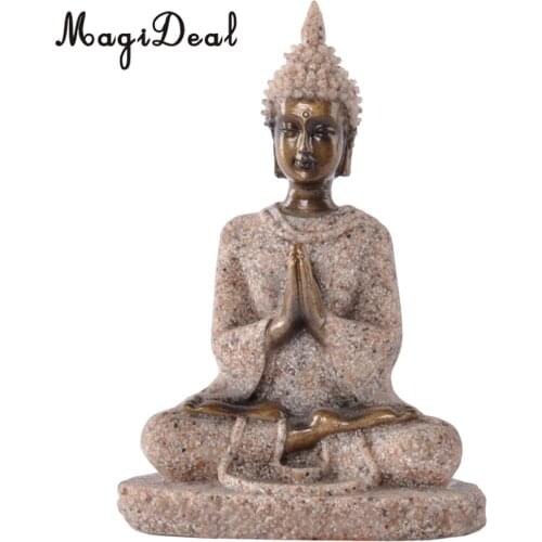 MagiDeal Sandstone The Hue Sandstone Meditation Buddha Statue Sculpture Hand Carved Figurine -Home Decoration Accessories Gift