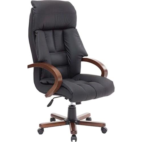Space Office Comfort Wooden Manager Chair-BLACK-WOOD