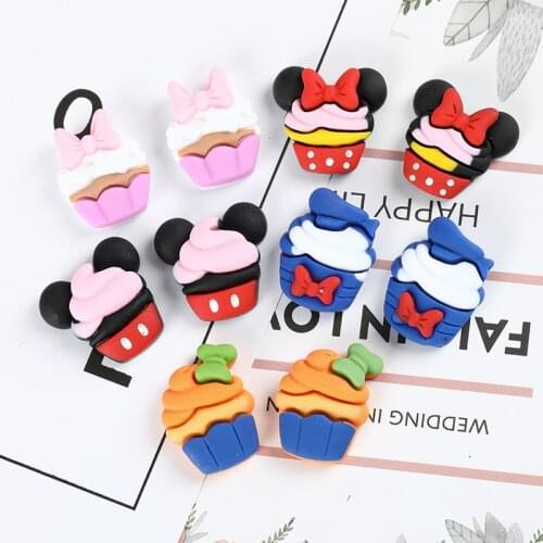 20pcs Cartoon Bowknots Ice Cream Resin Ornaments DIY Craft Supplies Kids Hair Accessories Food Toys Phone Shell Patch Arts Decor