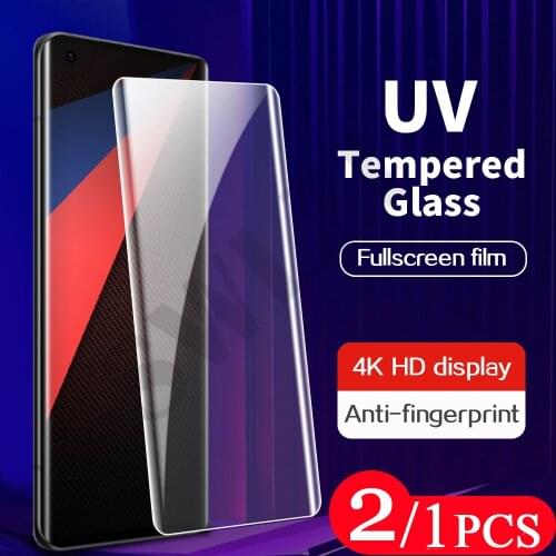 2/1Pcs 9D for vivo X60 X60T x50 pro plus UV Glass iQOO 5 Pro NEX 3 3S phone screen protector UV tempered glass protective film