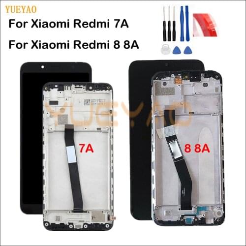 For Xiaomi Redmi 7A LCD Display Frame Screen Touch Digitizer Assembly for Xiaomi Redmi 8 8A LCD Display Spare Repair Parts