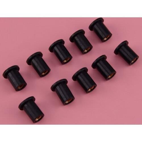 10pcs Motorcycle M4 4mm Metric Rubber Fairing Cowl Fastener Well Nuts Wind Screen Shield Accessories