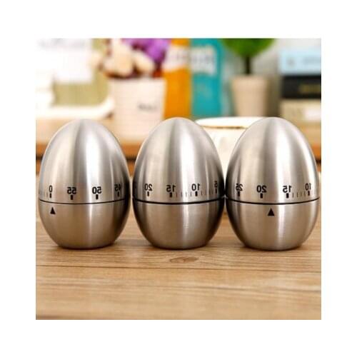 100pcsMechanical Egg Kitchen Cooking Timer Countdown 60 Minutes Alarm Stainless Steel Cooking Tool Kitchen Timer Egg