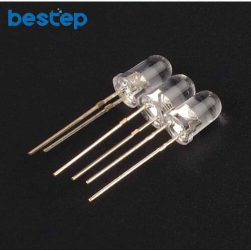 200PCS 5mm Ultra Bright Pure White LED Diode Round Water Clear Cool White Color 15000-18000MCD
