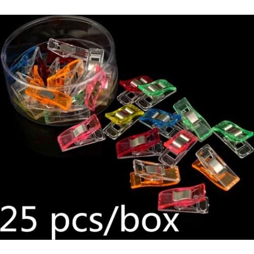 25/50Pcs Sewing Craft Quilt Binding Colorful Plastic Clips Clamps Pack For Patchwork Sewing Crafts Cardigan Clip
