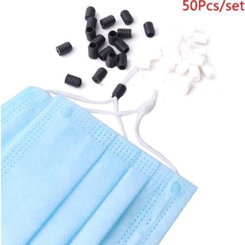 50pcs Mask Elastic Adjustment Ear Cord Buckle No Slip Button Cord Lock Stopper Ends Buckle Drawstrings Elastic Cord Buckle