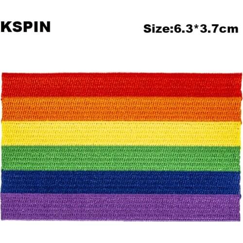 6.3*3.7cm Rainbow pride Embroidery Patches Iron on Saw on Transfer patches Sewing Applications for Clothes in Home&Garden