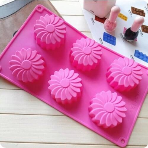 6 Hole Windmill Silicone Cake Baking Pan Cupcake Muffin Cup Soap Diy Mold