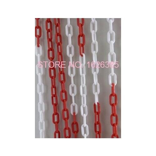 8MMX10M Plastic chain traffic caution alert warning Road cone isolation protection chain Guardrail, boat part,marine hardware
