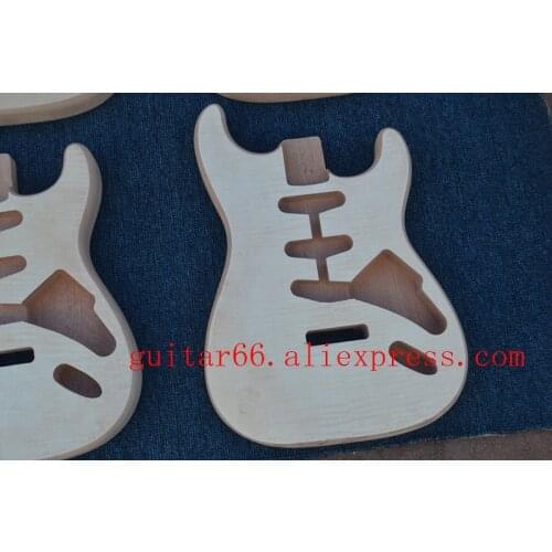 Free shipping new single wave electric guitar one pcs mahogany wood body without paint flamed maple top BJ-128