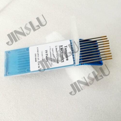 Free shipping TIG Lanthanated Tungsten Electrode Golden Head 2.4mm*150mm 3/32" 100PCS